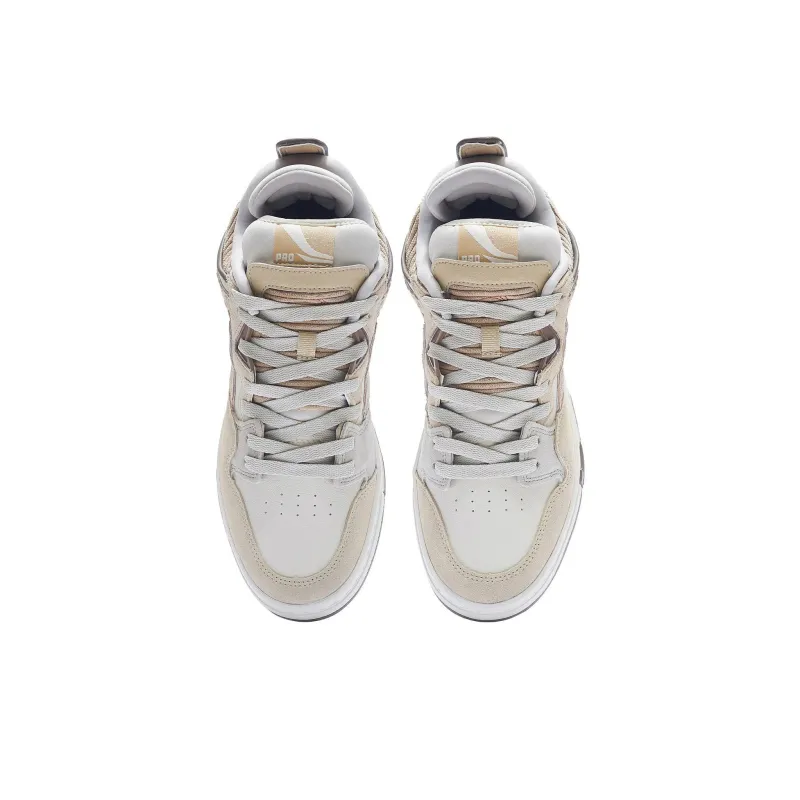 LiNing Wei Wu PRO Slip Resistant, Abrasion Resistant, Lightweight Low Top Skateboard Shoes Men's Beige-3