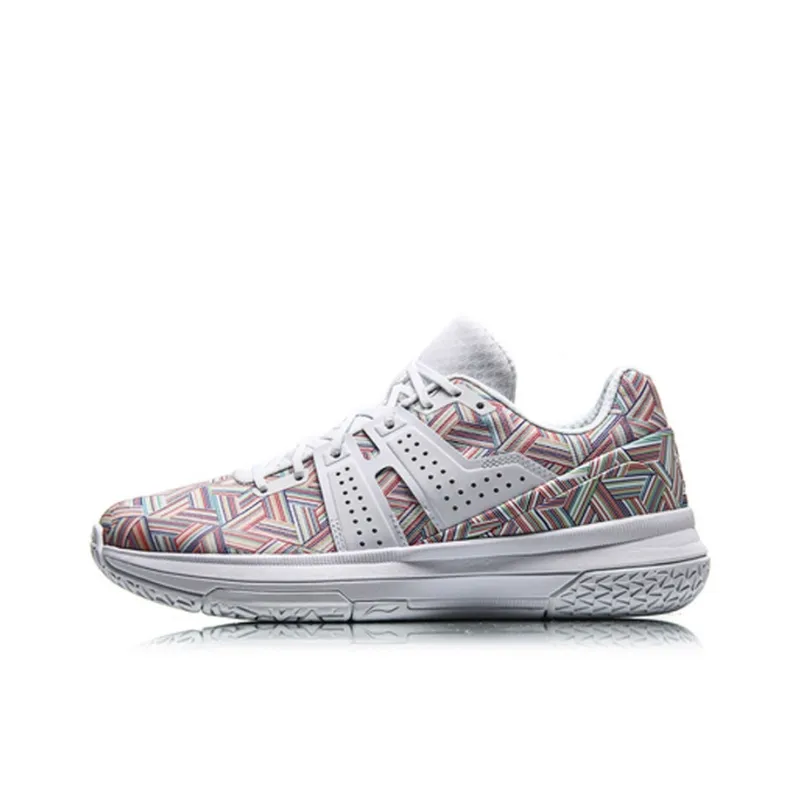 LiNing Speedy Rain Cushioning, Slip Resistant, And Abrasion Resistant Low Top Basketball Shoes Gray Red-0