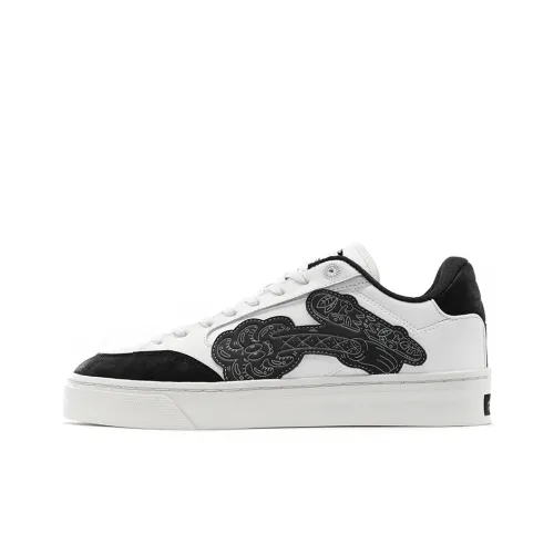 Steven Harrington X LiNing Wave Skateboard Shoes Women's Low-Top Off White/Black