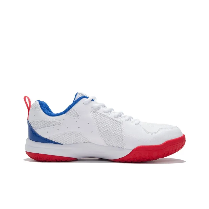 LiNing Ace Cushioned Slip Resistant Abrasion Resistant Low Top Badminton Shoes Men's White Blue-1