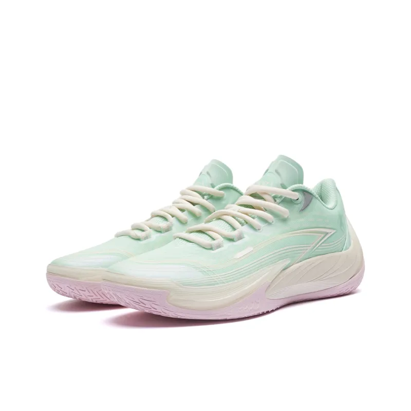 QIAODAN Poisonous Fangs 3.0 Basketball Shoes Men Low Top Jade Comb Green/Vanilla Yellow-2
