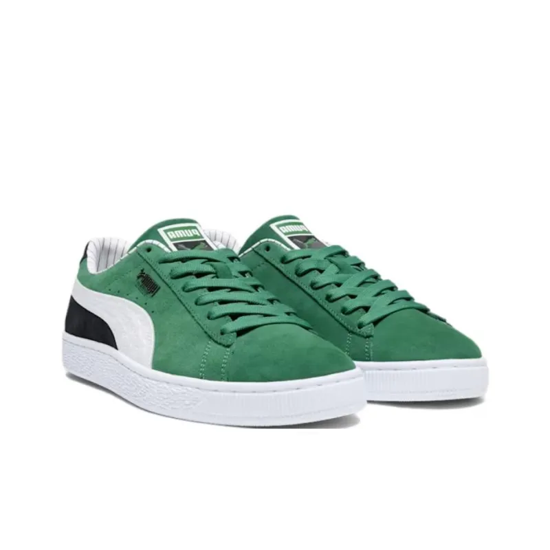 PUMA Suede Anti Slip Wear Resistant Low Top Casual Shoes Men's Green White Black-3