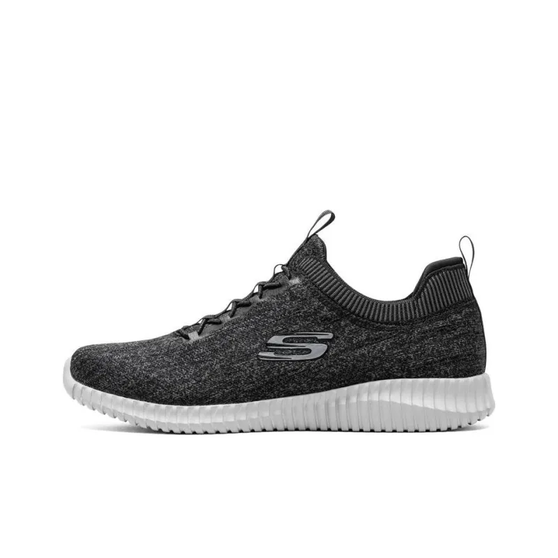 Skechers Elite Fle Hartnell Cushioning Anti-Slip And Wear-Resistant Low-Top Casual Shoes Men's Black Gray Color-0