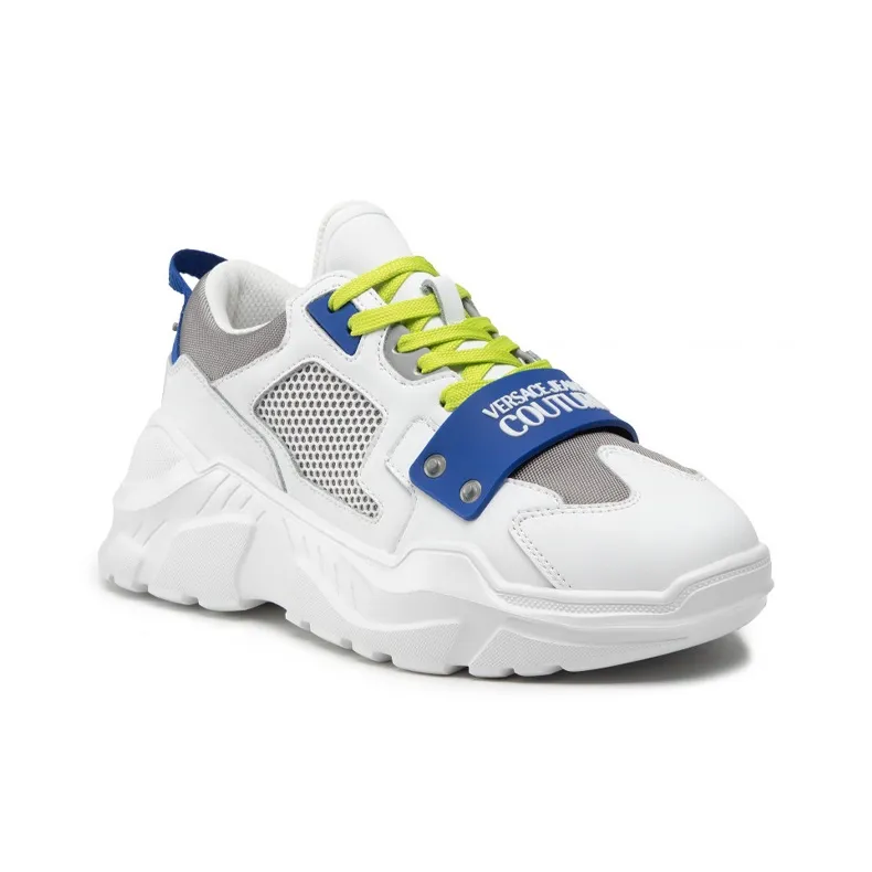 Versace Chunky Logo Sneaker 'White Blue Green'-1