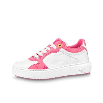LOUIS VUITTON Time Out Sneakers 'White And Pink Monogram' Women's