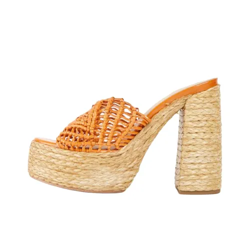 Paloma Barceló Slide Slippers 12cm Women's Orange