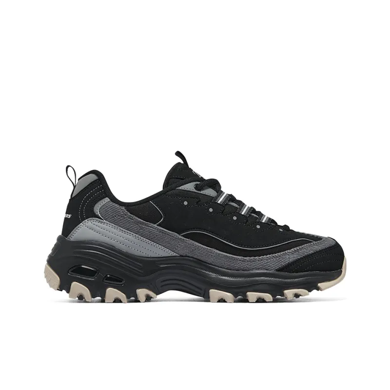 Skechers D'LITES 1.0 Anti Slip Wear Resistant Lightweight Breathable Low Top Chunky Sneakers Women's Black-1