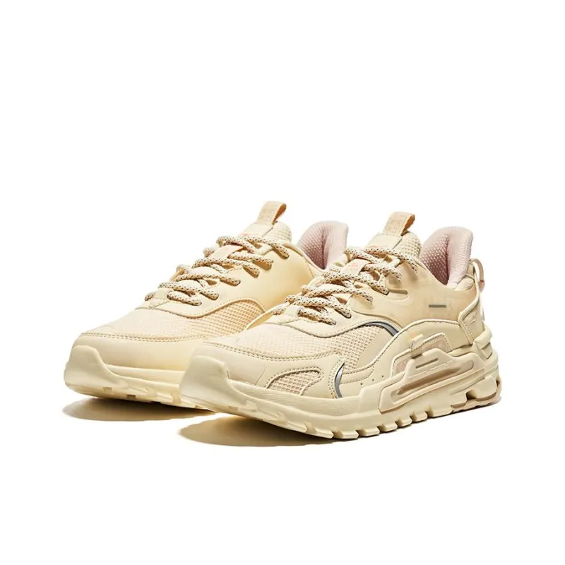 Erke Henan Museum Slip Resistant, Abrasion Resistant, Rebound Resistant Low Top Running Shoes Women's White Pink-2