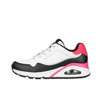Skechers Uno Series Casual Shoes Women's Low-Top White/Neon Pink/Black