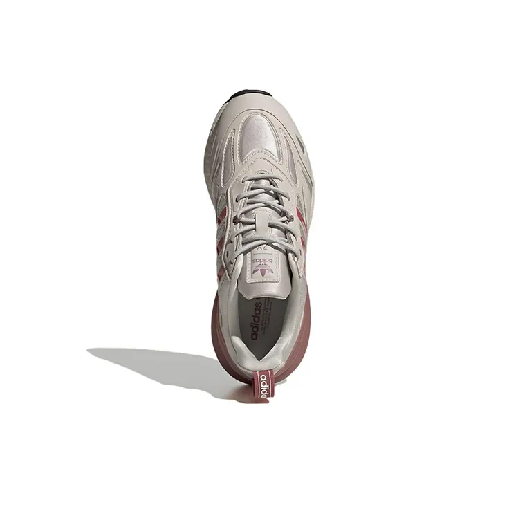 Adidas Originals ZX 22 Boost 2.0 Lightweight Wear-resistant And Non-slip Low-Top Running Shoes Women's Gray Red-4