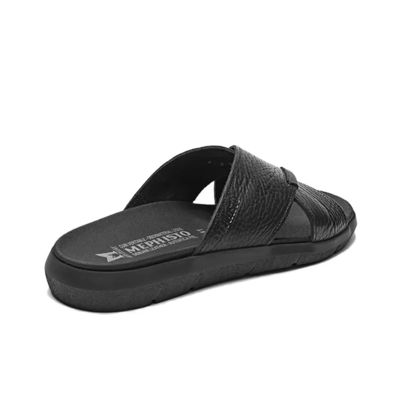 MEPHISTO Slide Slippers Men Sand/Navy Blue/Black-13