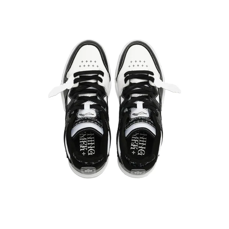 SMFK x LiNing Wave Pro Low Top Skateboard Shoes Men's Black White-2