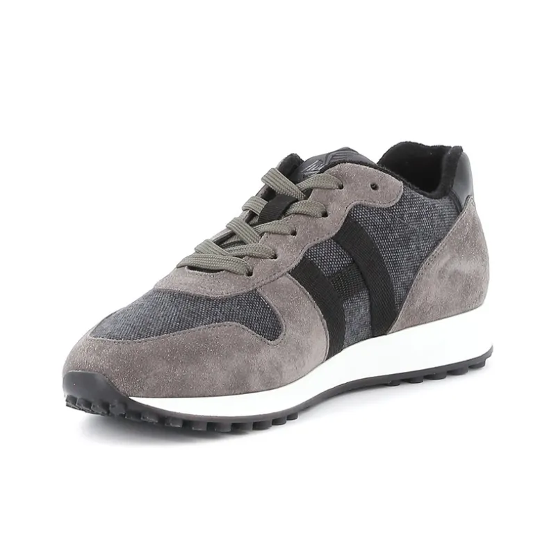 HOGAN H383 Abrasion Resistant Low Top Casual Shoes Men's Gray-2