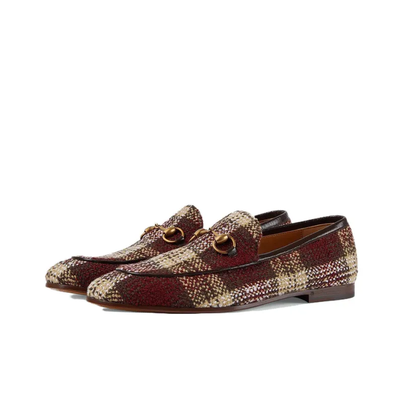 GUCCI Jordaan Loafers Men's Red Brown-1