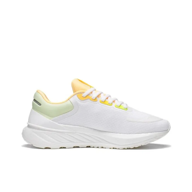 LiNing YueYing 2.0 Cushioning Slip Resistant And Abrasion Resistant Low Top Running Shoes Women's White Green Orange-1