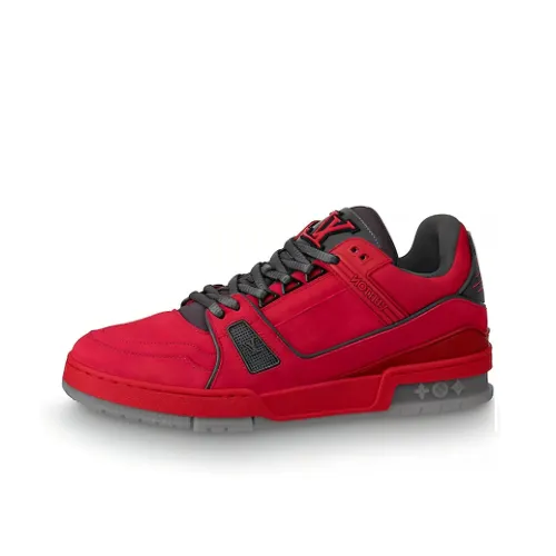 LOUIS VUITTON Lv Men's Trainer Sports Shoes Red