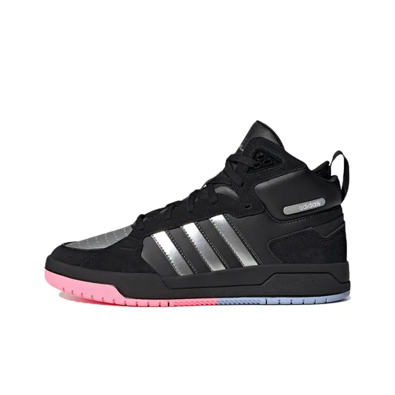 Adidas Neo 100DB Mid Basketball Shoes 'Black Metallic Silver'-0