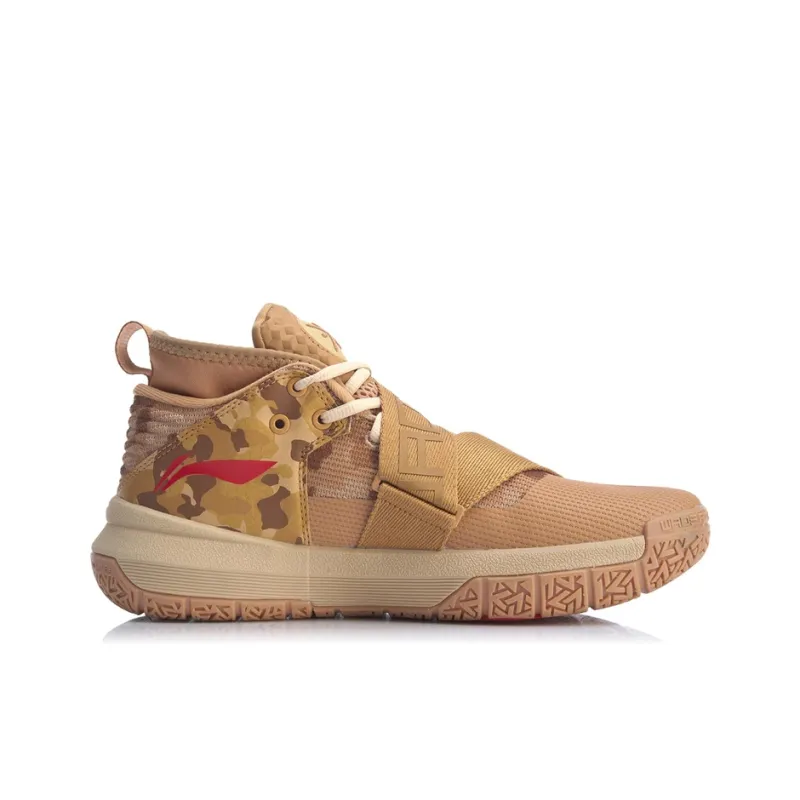 LINING All City 7 Basketball Shoes Men Low Top Brown/Red-1