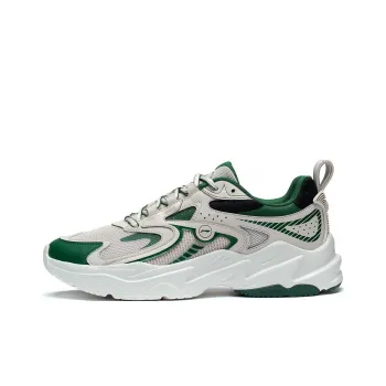LiNing Meteor Cushioning Anti Slip And Wear Resistant Low Top Running Shoes Oat Gray Spruce Green