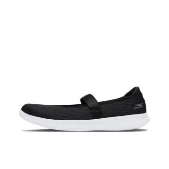 Skechers Go Step Lite Anti-Slip And Wear-Resistant Breathable Low-Top Sports Casual Shoes Women's Black White