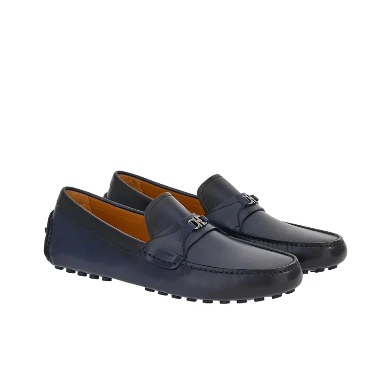FERRAGAMO Driver Gancini-buckle Leather Loafers-2