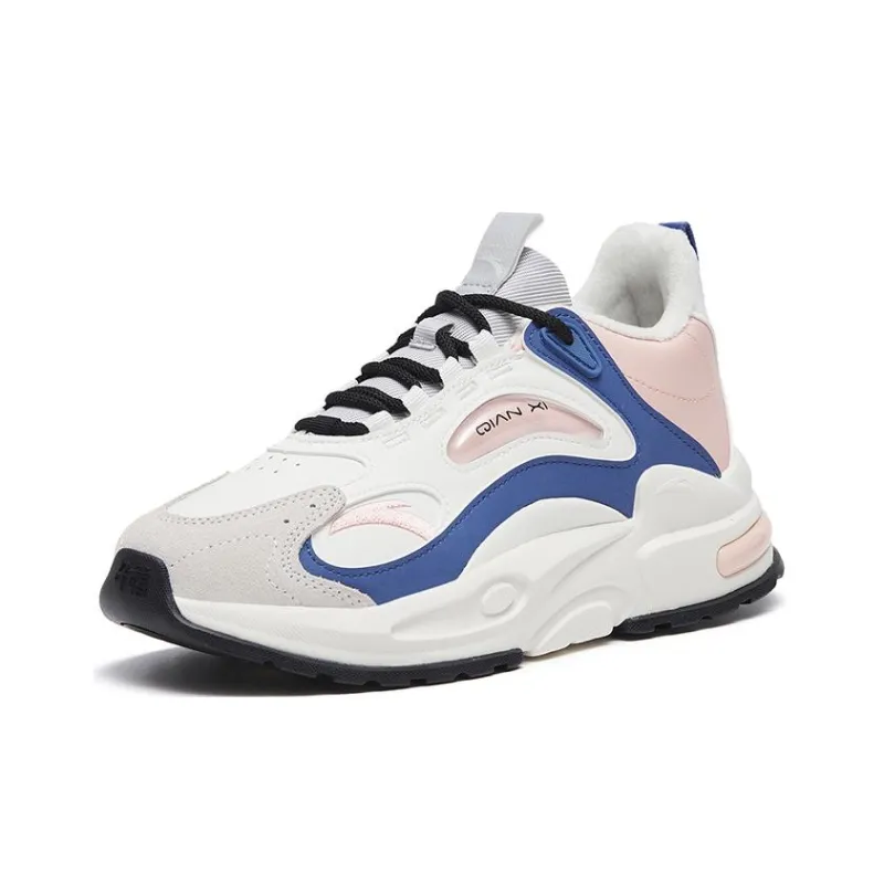 Anta Millennium 5.0 Anti Slip And Wear Resistant Warm Low Top Sports Casual Shoes Women's White Pink-1