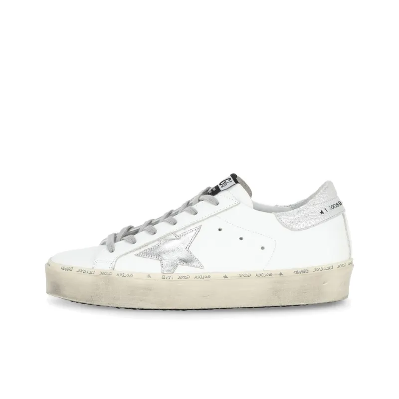 Golden Goose Hi Star White Silver Women's-0