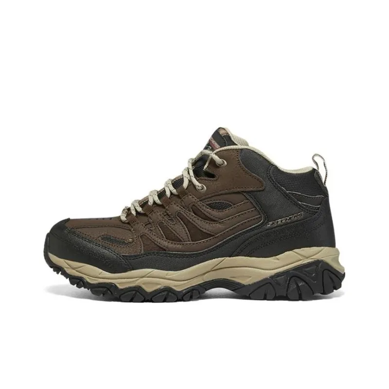 Skechers After Burn Memory Cushioning Anti Slip And Wear Resistant High Top Outdoor Shoes Men's Brown Black-0