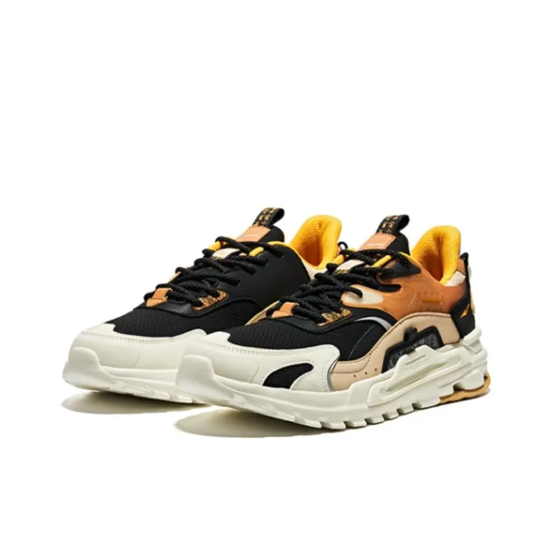 Erke Henan Museum Cushioning, Wear Resistant Low Top Running Shoes Men's Black Yellow Brown-2