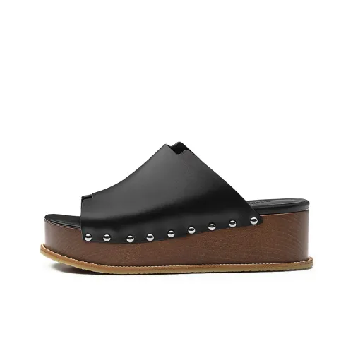 HERMES Ellipse Slide Slippers Women's Black