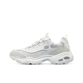 Skechers D'LITES 1.0 Breathable Lightweight Low Top Chunky Sneakers Men's White