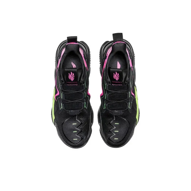 LiNing CF Cushioning Anti-Slip And Wear-Resistant Low-Top Casual Shoes Men's Black Purple-3