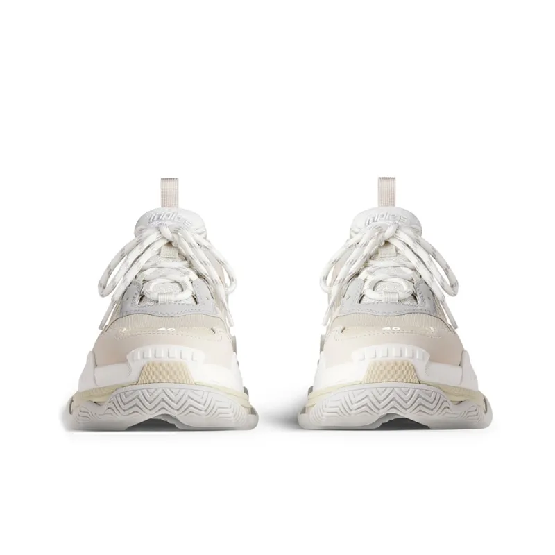 Balenciaga Triple S Wear Resistant Low Top Chunky Sneakers Women's White Gray-7