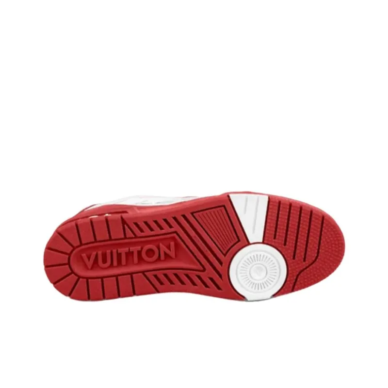 LOUIS VUITTON Lv Trainers 'White With Red'-4