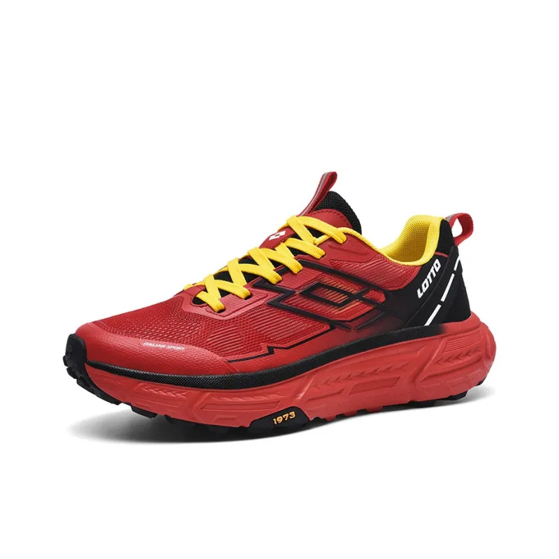 LOTTO Anti-Slip Wear-Resistant Breathable Lightweight Low-Top Trekking Shoes Men's Red Black-1