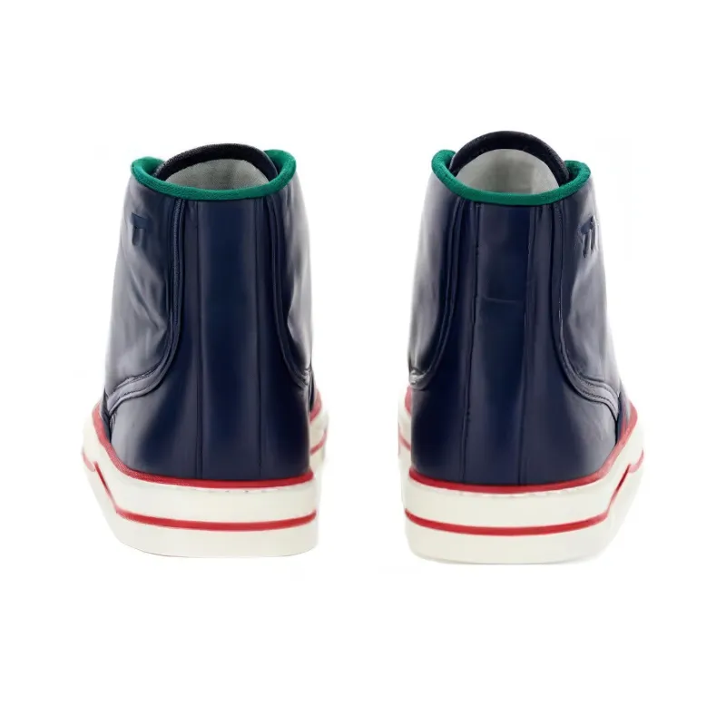 GUCCI Tennis 1977 High Top Skateboard Shoes Men's Blue White-4