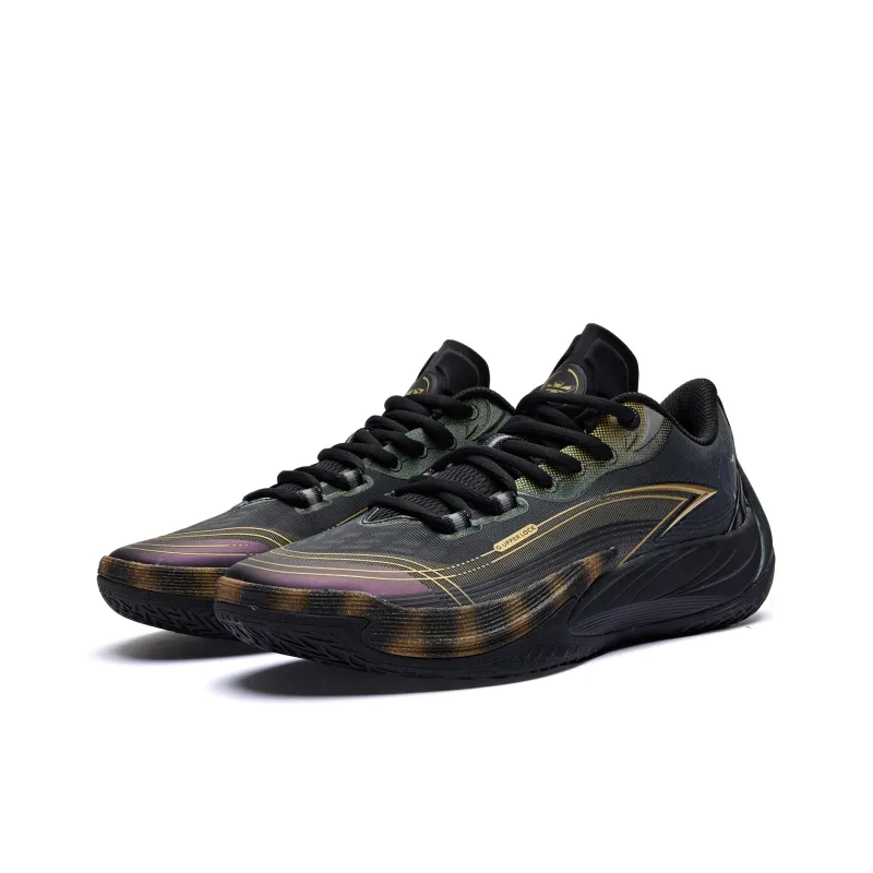 QIAODAN Poisonous Fangs 3.0 Basketball Shoes Men Low Top Black/Gold-2
