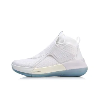 LiNing YuShuai 12 Non slip Lightweight High Top Basketball Shoes Men's Pure White