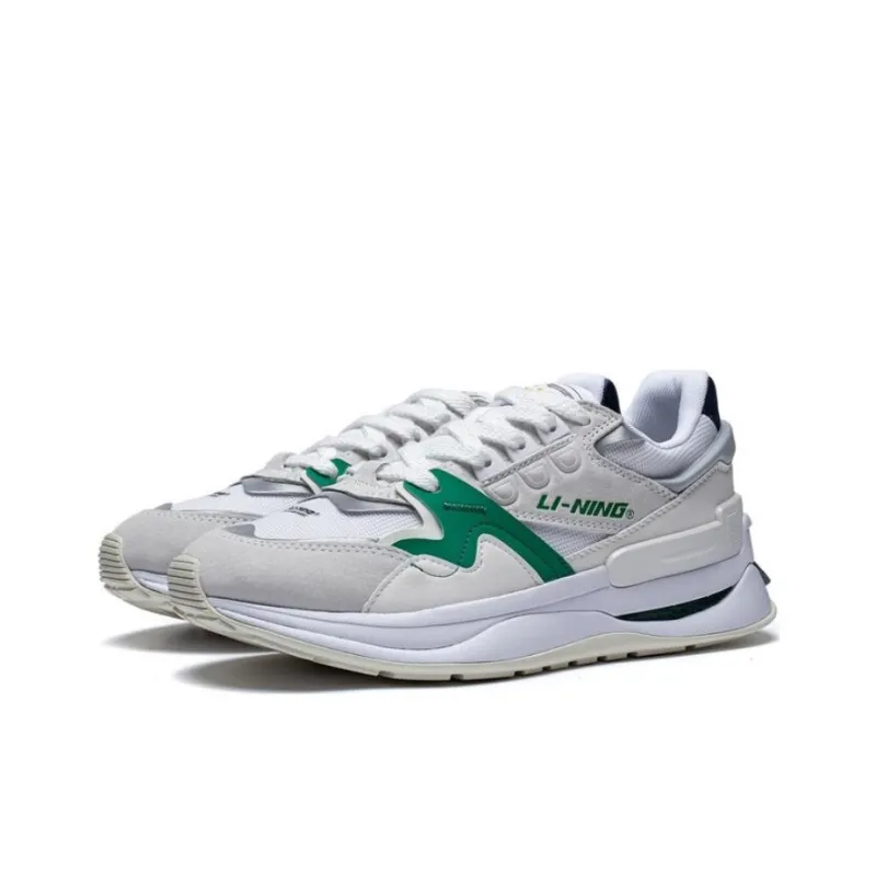 LiNing 001 Innocence V2 Original Aspiration V2 Abrasion Resistant Breathable Low Top Sports Casual Shoes White Green-2