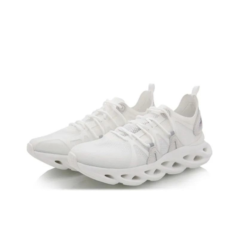 LiNing Li Ning Arc Cushioning Rebound Breathable Low Top Running Shoes Women's Mist White-2