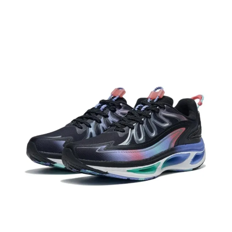 XTEP Wind & Fire 26th Generation Cushioning, Slip Resistant, Rebound Low Top Running Shoes Women's Black Blue Purple-1
