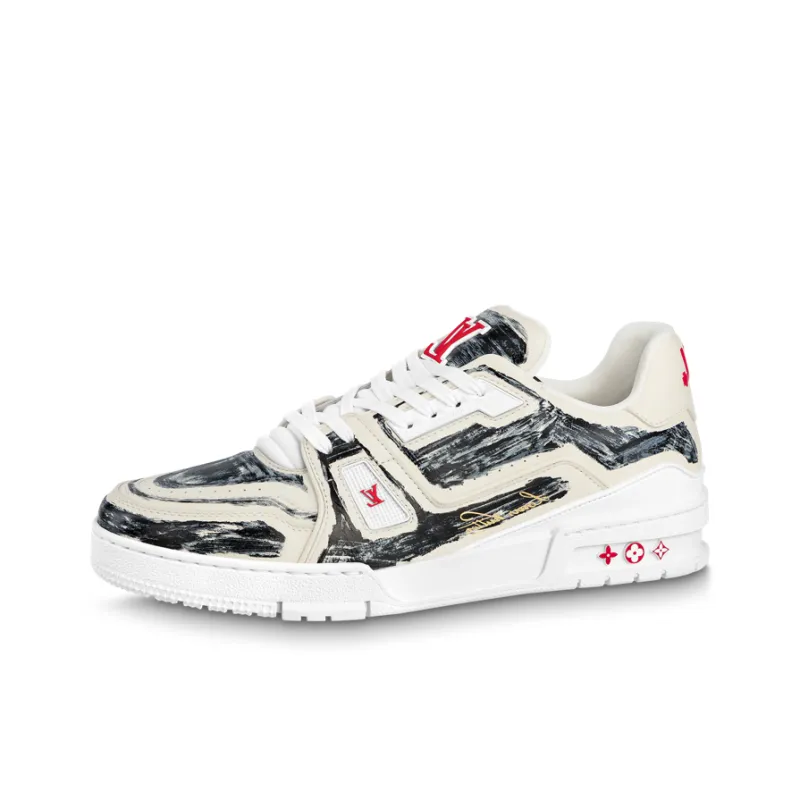 LOUIS VUITTON Trainer Colored In White Black-0