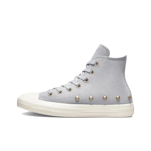 Converse Chuck Taylor All Star Canvas Shoes Women's High-Top Gray/White/Gold