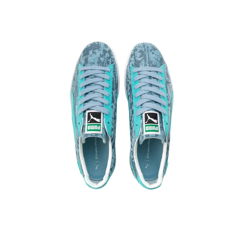 GRAPHERSROCK x PUMA Suede Vintage MIJ GR2 Anti Slip Wear Resistant Low Top Skateboard Shoes Unisex Blue-2