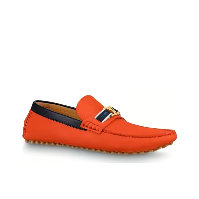 LOUIS VUITTON Lv Hockenheim Moccasin Shoes 'Orange'-1
