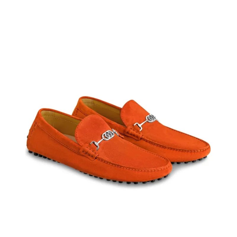 LOUIS VUITTON Porto Vecchio Gommino Loafers Men's Orange-2