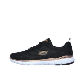 Skechers Flex Appeal 3.0 Cushioned Wear-Resistant Slip-Resistant Low-Top Running Shoes Women's Black Gold