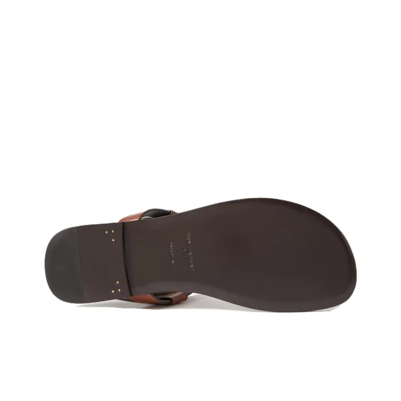 SAINT LAURENT CASSANDRE Odor-Resistant Flip Flops Men's Brown-4