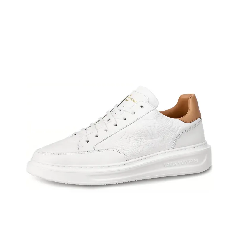 LOUIS VUITTON Beverly Hills Sneakers 'White Monogram With Caramel Top'-0