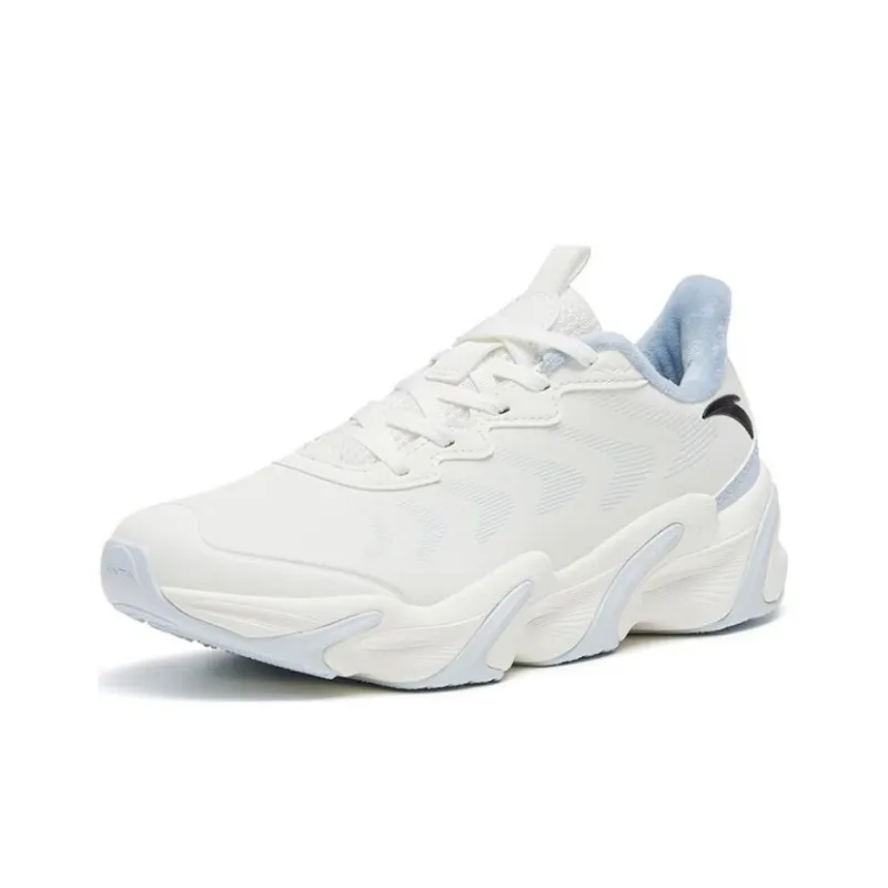 Anta Keep Moving Cushioned Wear Resistant Warm Low Top Running Shoes Women's White Blue-2